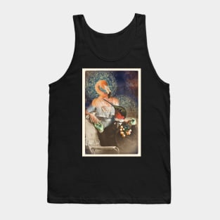 Lovebirds Hummingbird and Flamingo old timey Victorian daguerrotype astrological mystical portrait Tank Top